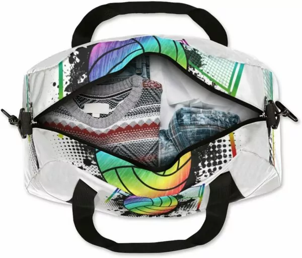 Sport Rainbow Volleyball Kids Duffle Bag for Boys Girls Dance Bag, Sport Gym Bags Overnight Travel Bags Teen Kids Weekender Bag for School Practice Gymnastic Ballet - Image 7