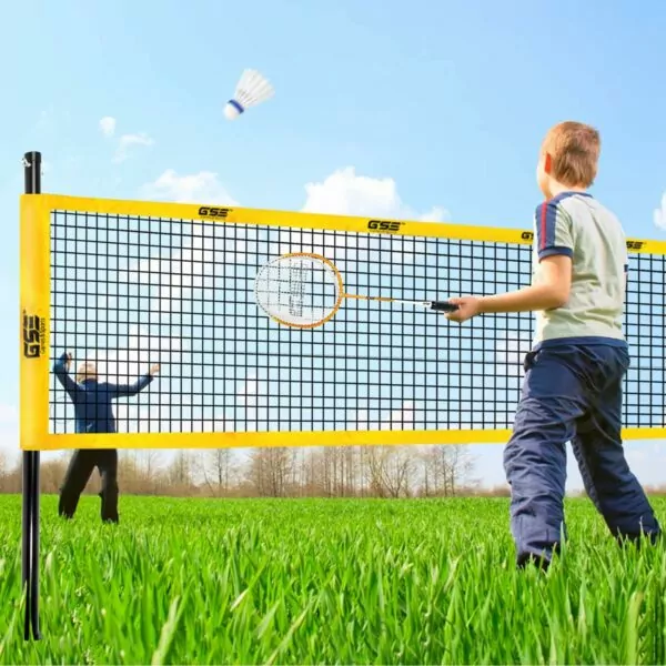 71 eUeHW0 L. AC SL1500 GSE Games & Sports Expert Portable Volleyball & Badminton Combo Set with Net, 4 Badminton Rackets & 3 Birdies, Volleyball & Pump, Boundary Line, Carrying Bag (2 Styles Available)