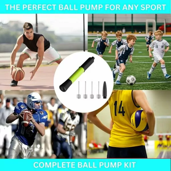 71PD0Y04VeL. AC SL1500 Ball Pump with Needle Storage (Never Lose Pin), Premium Basketball Pump with 5 Needles and Extendable Cable, Perfect for Soccer, Football, Volleyball, Rugby Ball Inflation - Ideal for All Balls - Available in 1 & 2 Pack