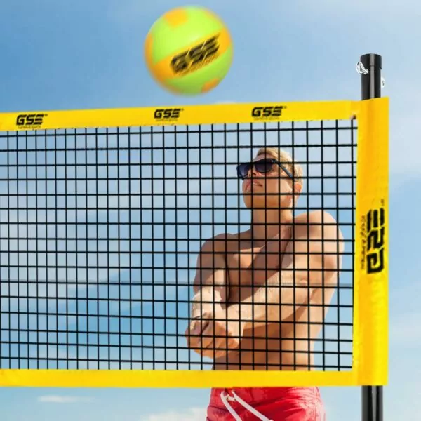 71UQAfS5SXL. AC SL1500 GSE Games & Sports Expert Portable Volleyball & Badminton Combo Set with Net, 4 Badminton Rackets & 3 Birdies, Volleyball & Pump, Boundary Line, Carrying Bag (2 Styles Available)