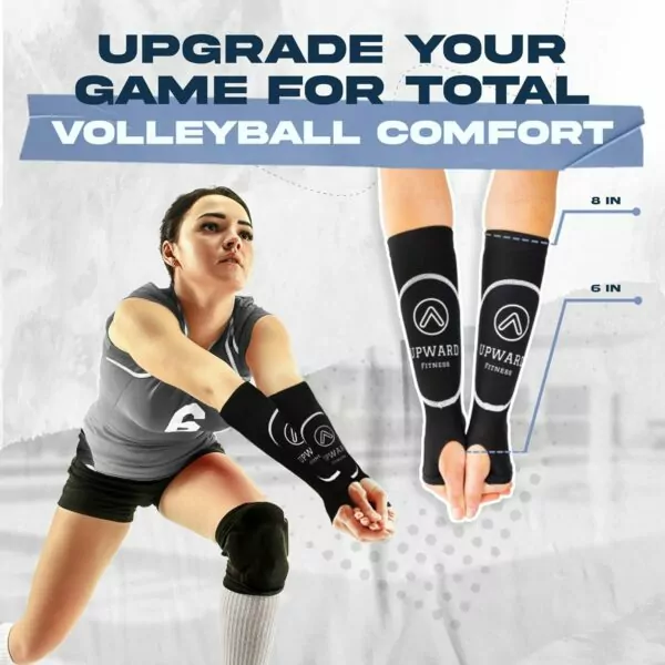 Comfortable Volleyball Arm Sleeves with Passing Forearm Protection Pads Thumbhole Design - Image 7