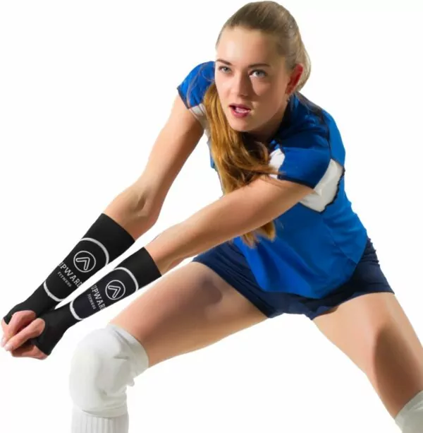 Comfortable Volleyball Arm Sleeves with Passing Forearm Protection Pads Thumbhole Design - Image 8