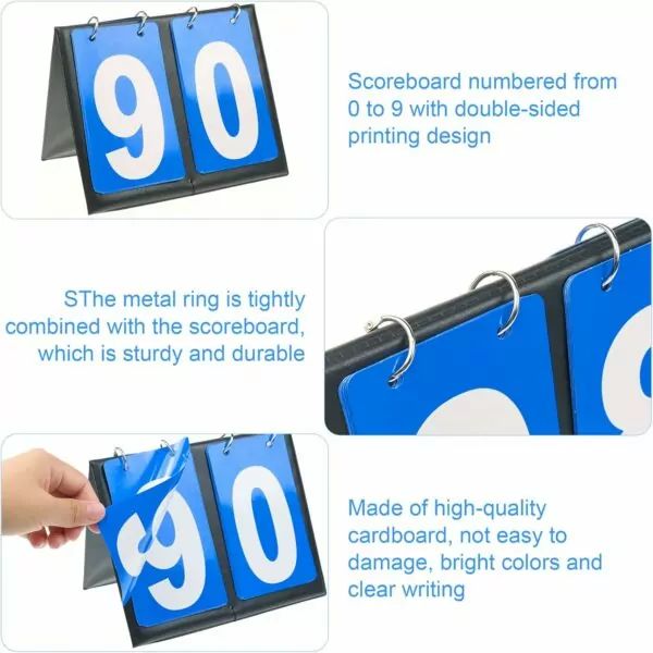 Portable Tabletop 2 Digit Scoreboard Flipper, Baseball Basketball Volleyball Score Keeper, Outdoor Games 2 PCS - Image 2