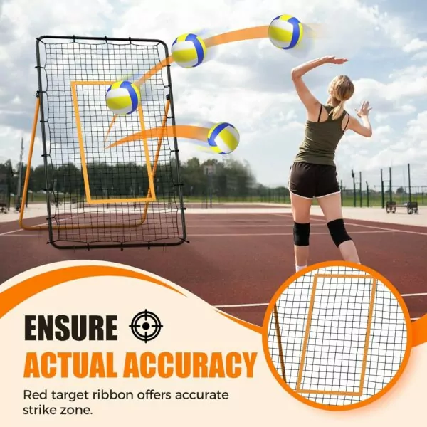 8199CRXiWLL. AC SL1500 Adjustable Volleyball Rebounder Net-Portable 7x4 ft Training Equipment for Spike and Smash Practice-5 Rebound Angles Custom Target Area for Volleyball Sports Training Practice