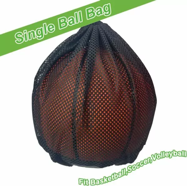 81CJH94aH5L. AC SL1500 Single Ball Bag,Ball Storage Bag,Mesh Carry Bag with Zipper Pocket,Drawstring Sling Back Bag for Carrying Basketball Volleyball Soccer Football