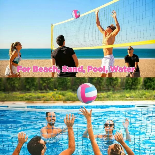 6 Pack Volleyballs Official Size 5, Waterproof Soft Bulk Recreational Volley Balls with Pump and Net Bag for Indoor Outdoor Beach Pool Water Sand Game Training Match for Beginner Teenager - Image 5