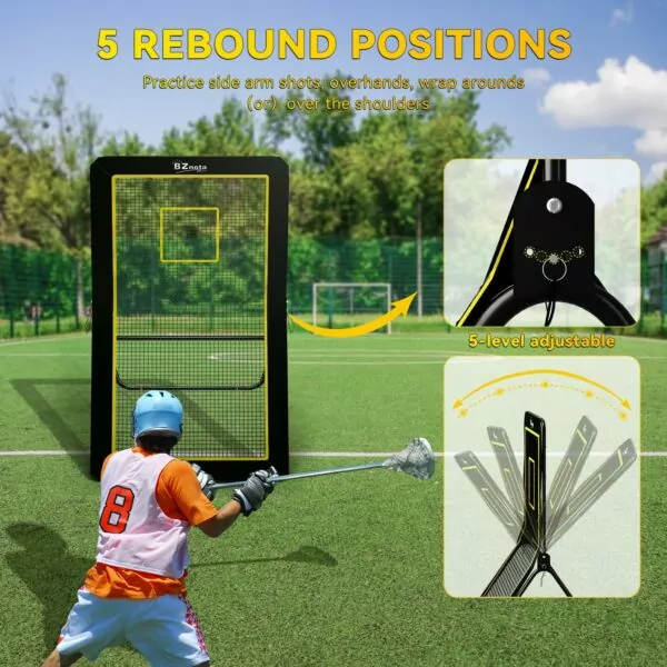 Lacrosse Volleyball Baseball Soccer Rebounder Bounce Back Net with Neon Target for Backyard Practice - Image 3