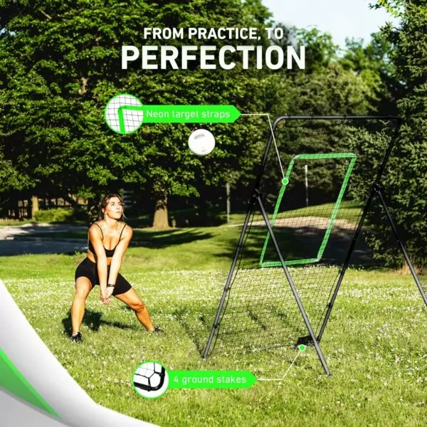 Adjustable Volleyball Rebounder Net 7x4 ft - Portable Training Equipment with Angle Customization for Practicing Volleying, Bumping, Spiking - Durable with Travel Bag, Improve Skills - Image 4