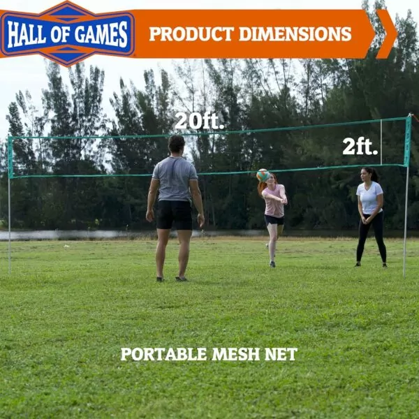 91v+unqWhVL. AC SL1500 Hall of Games Outdoor Volleyball Net and Carrying Bag Set with Adjustable Steel Poles and Official Size Volleyball Perfect for Parties