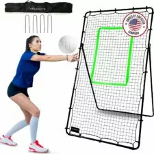 Adjustable Volleyball Rebounder Net 7x4 ft – Training Equipment with Angle Customization for Practicing Volleying, Bumping, Spiking – Durable & Portable with Travel Bag, Improve Skills