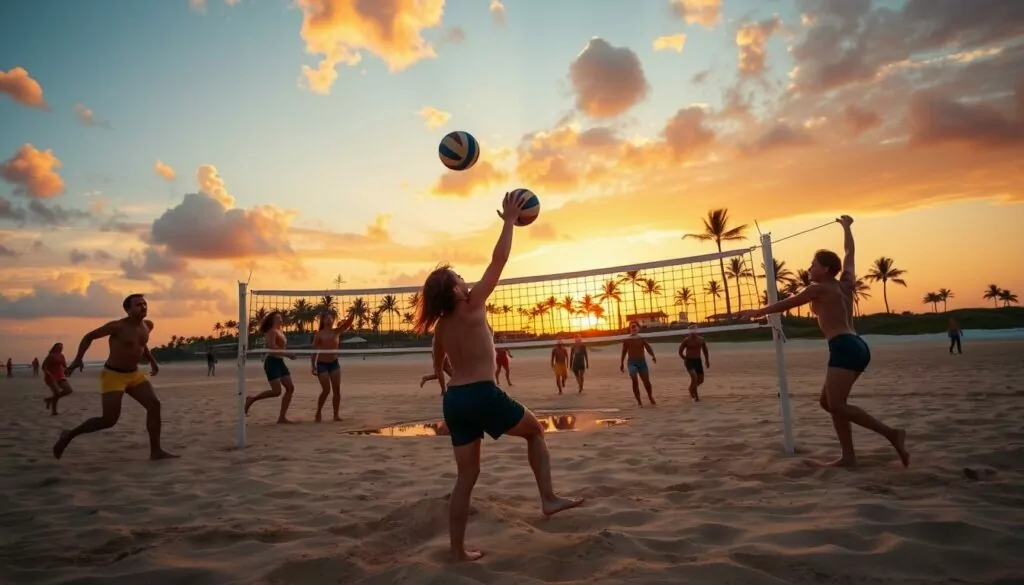 Beach volleyball skills in action