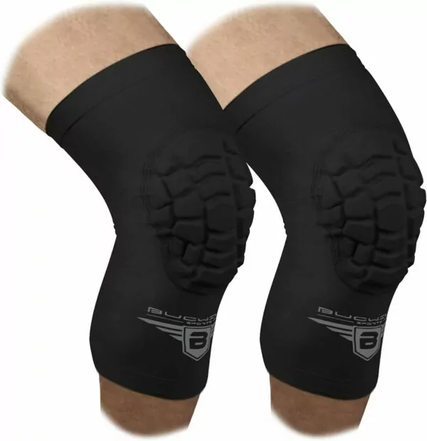 Bucwild Sports Compression Knee Pads for Basketball Volleyball Wrestling - Youth/Kids & Adult Sizes