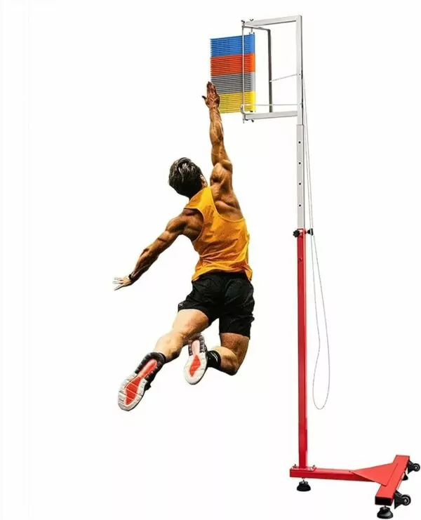 DOKERS Vertical Jump Tester, Vertical Challenger, Adults Vertical Jump Tester Floor-Standing Jumping Height Training Aid with Drawstring Professional Stadium Vertical Jump Trainer(3.6m)