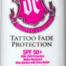 Devoted Creations Tattoo Fade Protection Stick with SPF 50+ UVA-UVB Protection, Water Resistant, Non-Greasy with Shea Butter .49oz (Pink/Blue)