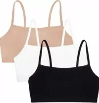 Fruit of the Loom Women's Spaghetti Strap Cotton Pull Over 3 Pack Sports Bra