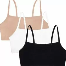 Fruit of the Loom Women's Spaghetti Strap Cotton Pull Over 3 Pack Sports Bra