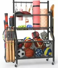 Garage Sports Equipment Organizer - Ball Storage Rack 2024 Upgraded Heavy Duty Steel Ball Storage Garage Sports Organizer for Garage