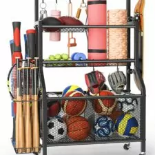 Garage Sports Equipment Organizer - Ball Storage Rack 2024 Upgraded Heavy Duty Steel Ball Storage Garage Sports Organizer for Garage