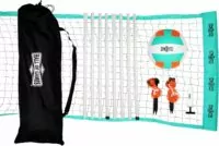 Hall of Games Outdoor Volleyball Net and Carrying Bag Set with Adjustable Steel Poles and Official Size Volleyball Perfect for Parties