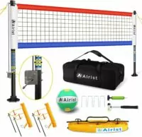 Heavy Duty Volleyball Net Outdoor with Steel Anti-Sag System, Adjustable Aluminum Poles, Professional Volleyball Nets Set for Backyard and Beach, Volleyball and Carrying Bag