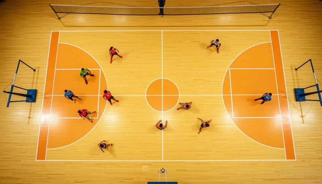 Indoor volleyball court positions