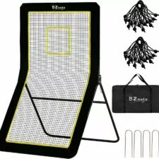 Lacrosse Rebounder for Backyard, Rebounder Lacrosse Volleyball Bounce Back Net with Neon Target to Practice Lacrosse Volleyball Baseball and Soccer Rebound