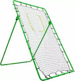 Lacrosses Rebounder for Backyard, 4x7ft Lacrosses Bounce Back Net Volleyball Rebounder Net, Adjustable Angle Sports Rebounder for Baseball Soccer Field Hockey, Heavy-Duty Iron Frame with Elastic Cords