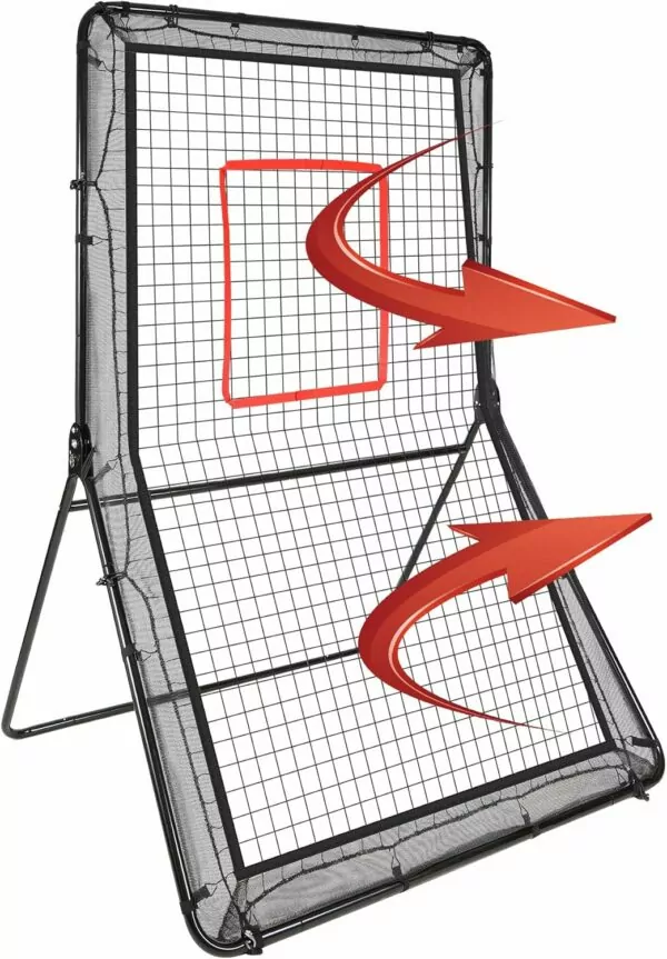 Lineslife Lacrosse Rebounder for Backyard 6x4ft Throwback Net with 5 Bounce Back Rebound Angles Adjustable Target Carry Bag for Lacrosse Baseball Softball Volleyball Tennis Pitching Catching Throwing