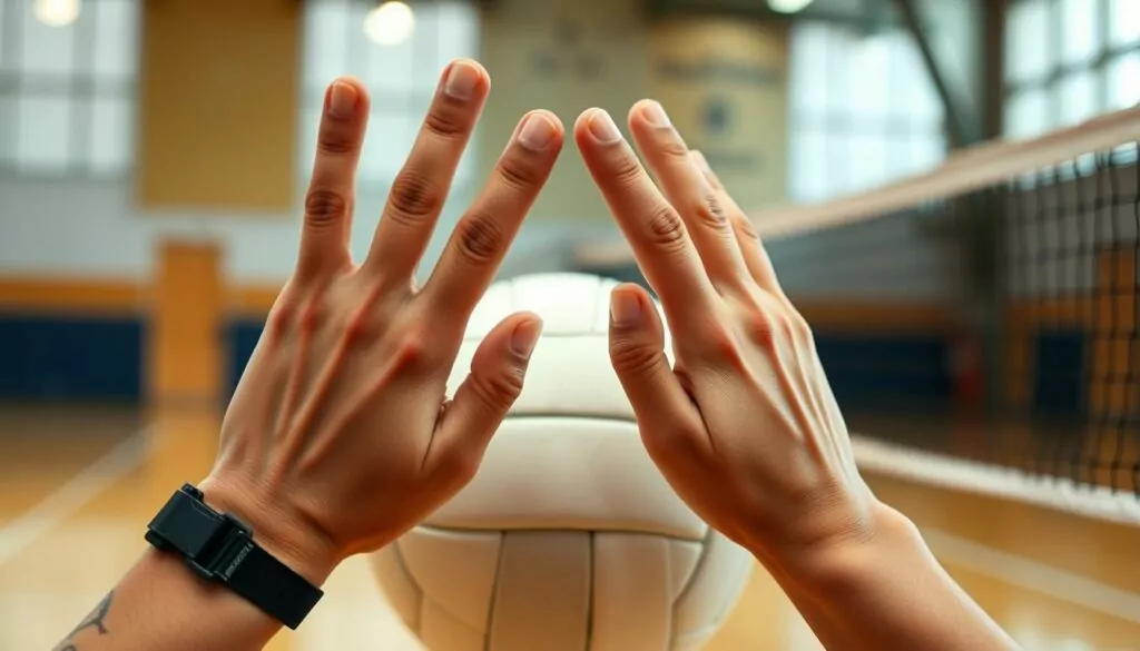 Setting hand positioning in volleyball