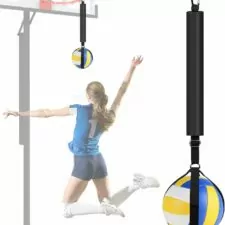 TOBWOLF Volleyball Spike Trainer, Solo Serve Trainer Volleyball Attack Trainer, Volleyball Training Aids Volleyball Spike Training System Improves Serving, Jumping, Arm Swing Mechanics & Spiking Power