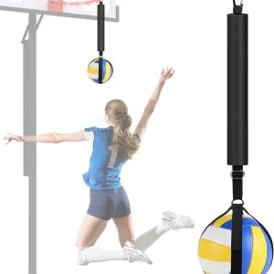 TOBWOLF Volleyball Spike Trainer, Solo Serve Trainer Volleyball Attack Trainer, Volleyball Training Aids Volleyball Spike Training System Improves Serving, Jumping, Arm Swing Mechanics & Spiking Power