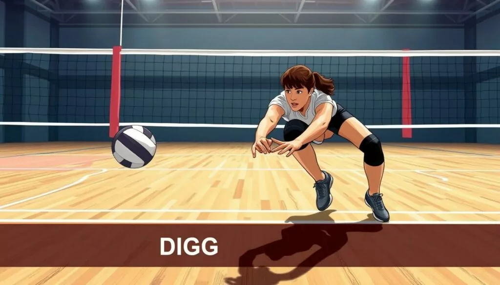 Volleyball digging techniques