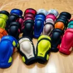 Volleyball knee pads in various sizes and colors