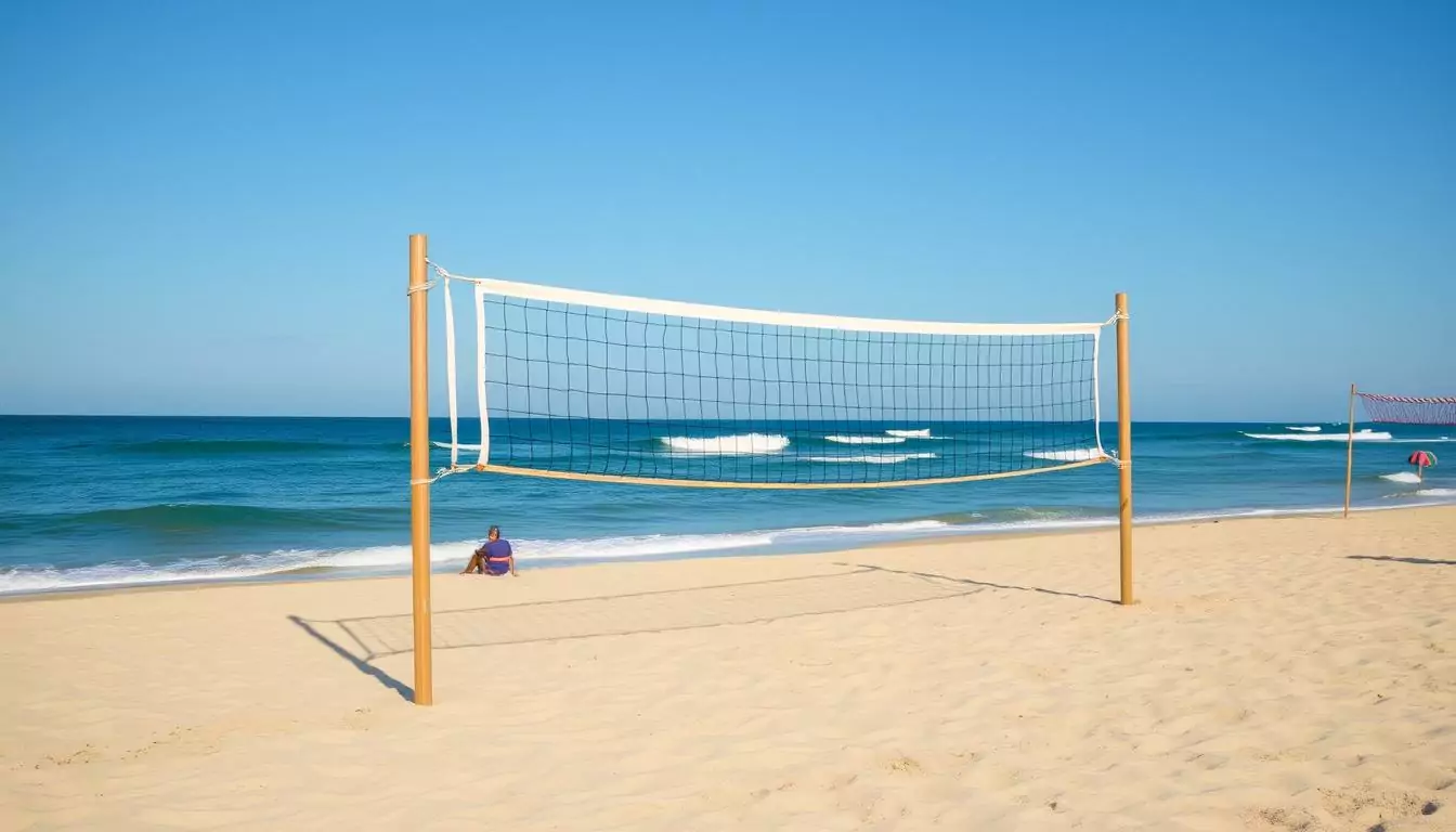 Volleyball net for sand and beach