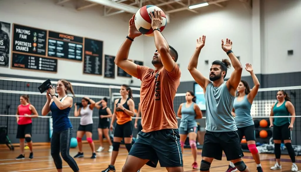 Volleyball training progress