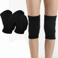 YYaaloa Knee Pads Sponge Knee Brace Breathable Flexible Elastic Knee Support for Volleyball, Dancing, Football, Yoga, Basketball, and Skating (Medium, Black 1Pair)