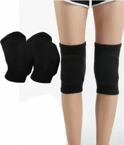 YYaaloa Knee Pads Sponge Knee Brace Breathable Flexible Elastic Knee Support for Volleyball, Dancing, Football, Yoga, Basketball, and Skating (Medium, Black 1Pair)