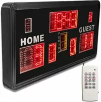 YZ Large Electronic Basketball Scoreboard with Buzzer, Wall-Mounted Professional Digital Scoreboard with Remote, Shot Clock Basketball 14/24 Second Custom Time, Digital Shot Clock Timer