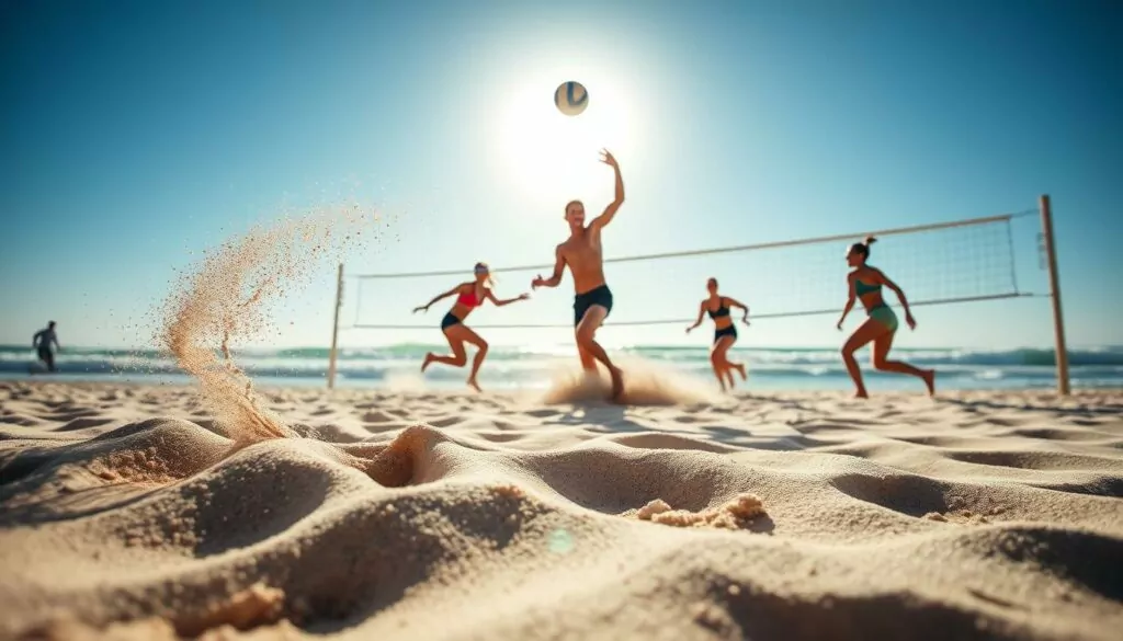 beach volleyball sand movement