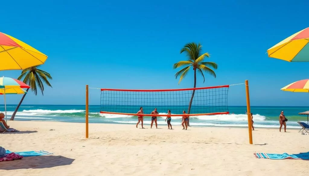 beach volleyball setup