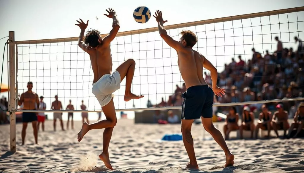 one-on-one blocking volleyball