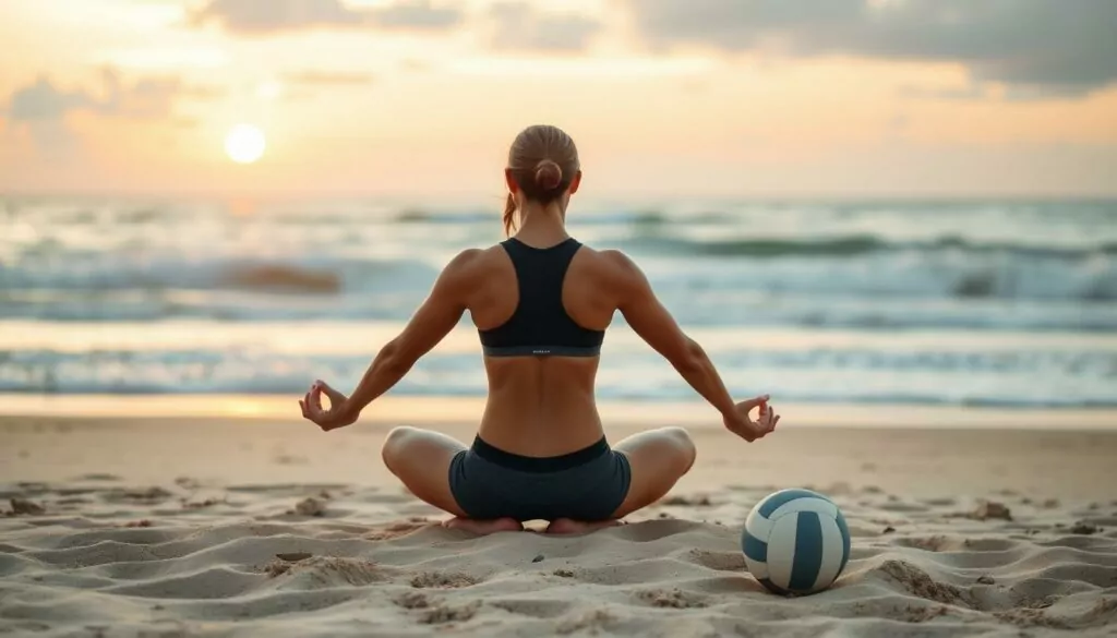 volleyball player practicing mindfulness