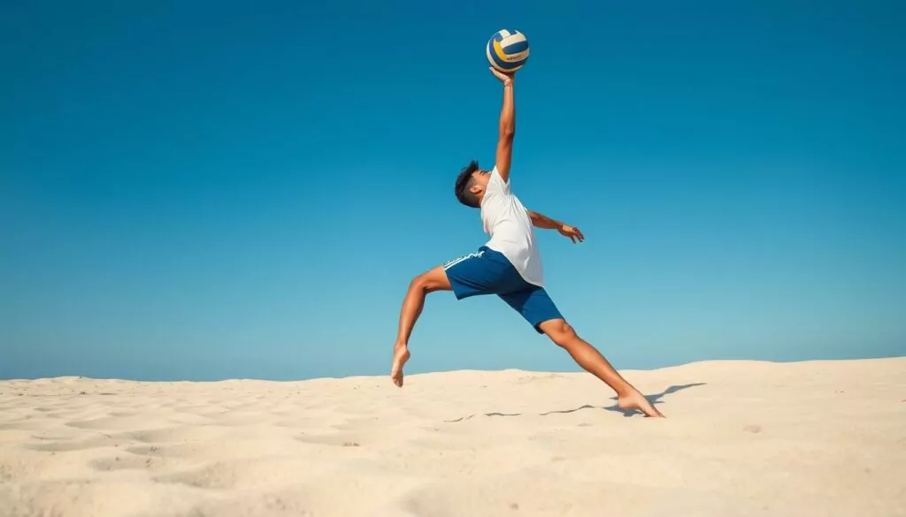 volleyball serve stance