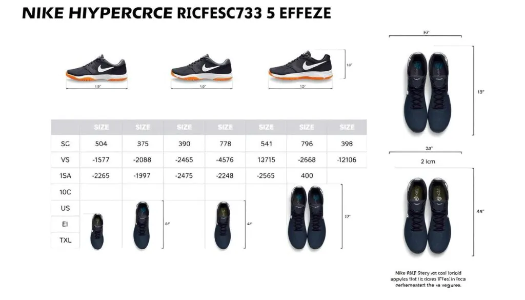 size guide for nike hyperace 3 volleyball shoes